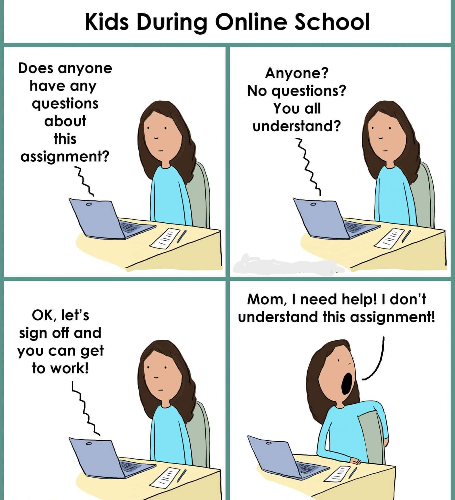 learning memes, four-panel comic, teacher, Full HD Phone Wallpaper