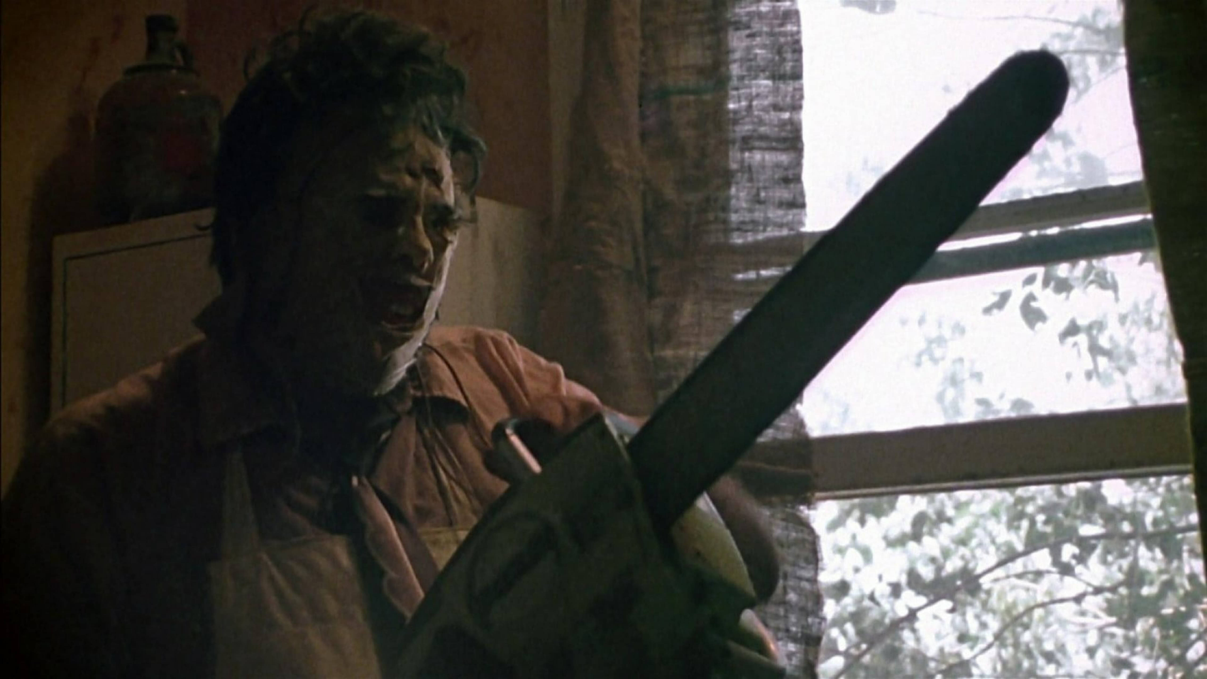 Leatherface, chainsaw, dimly lit room, 5K Desktop Wallpaper