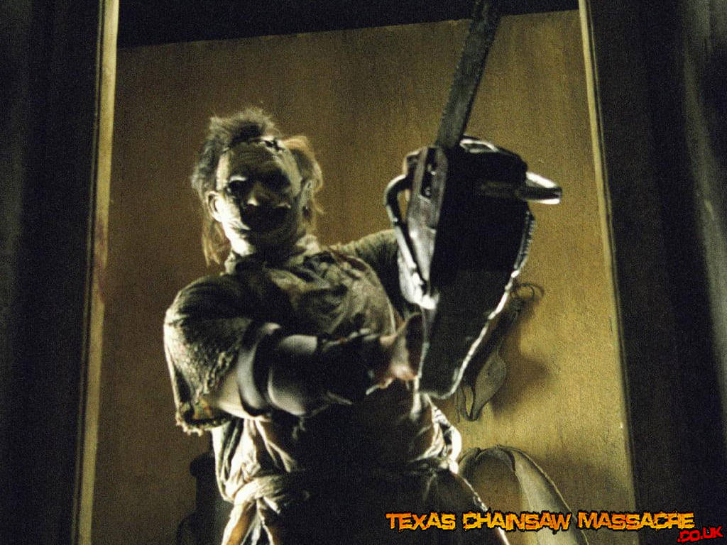 Leatherface, masked killer, chainsaw, SD Desktop Wallpaper