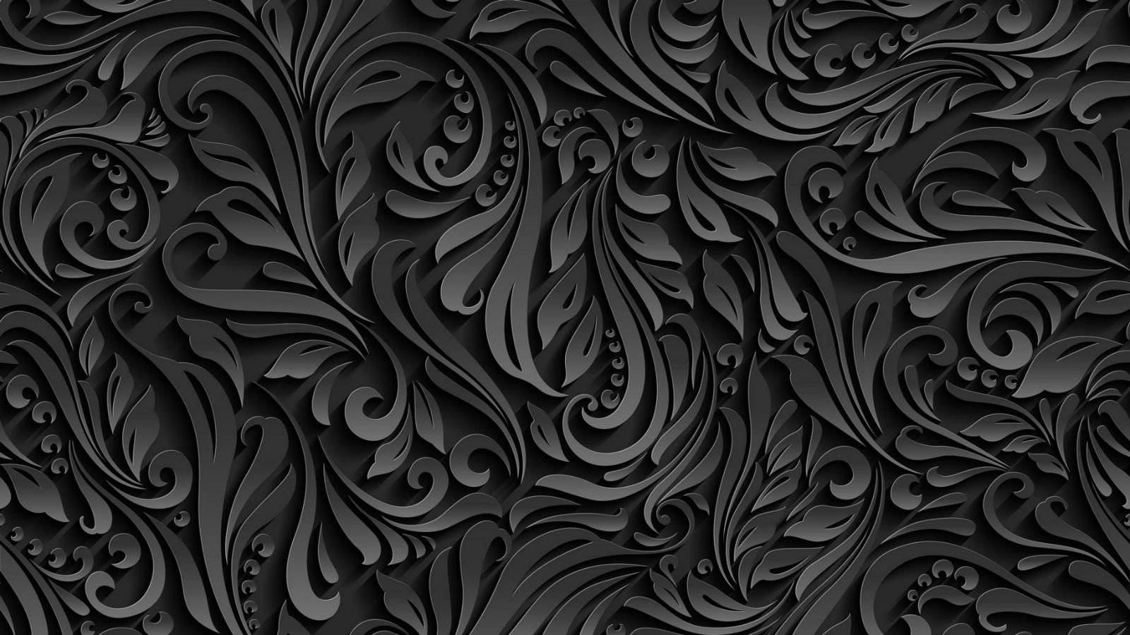 grey background, stylized leaf pattern, monochromatic, HD Desktop Wallpaper