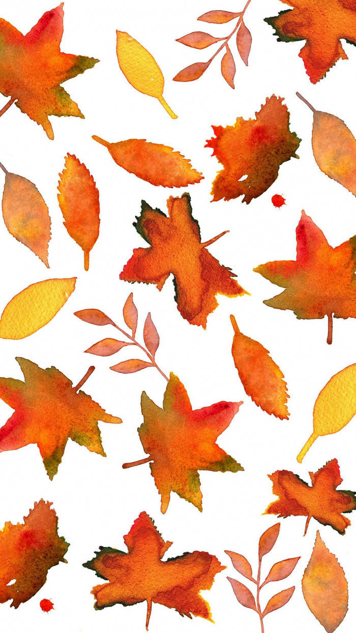 watercolor, orange, red, SD Phone Wallpaper