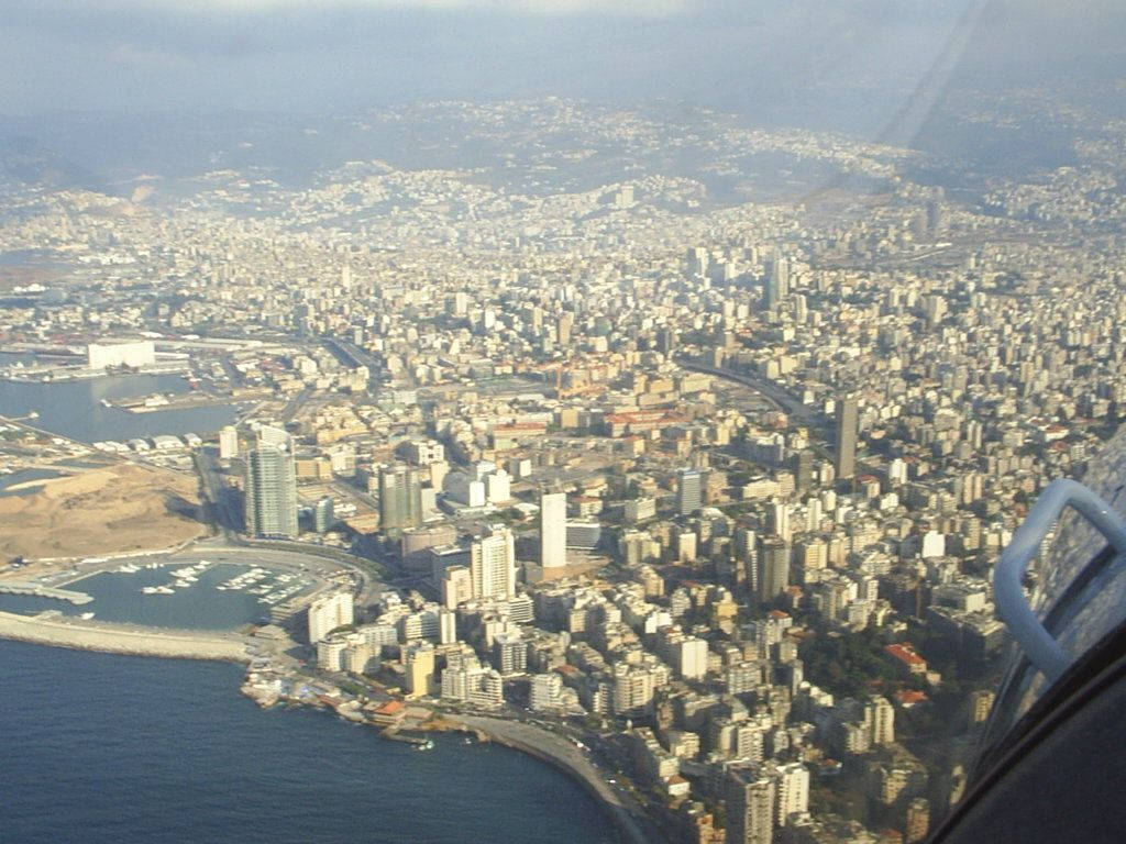 Lebanon, helicopter view, coastal city, SD Desktop Wallpaper