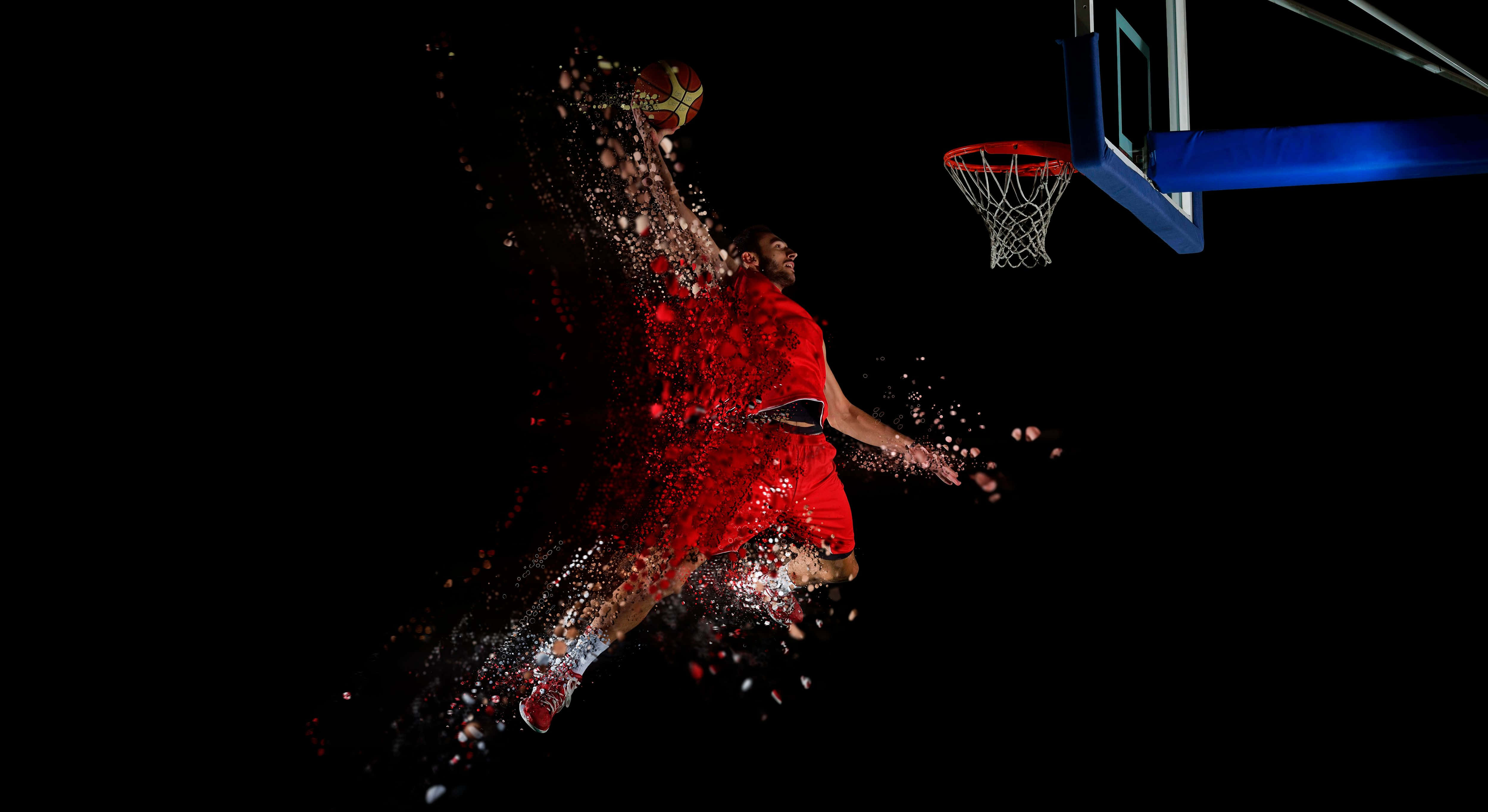 Lebron James, dunk, red, 4K Desktop Wallpaper