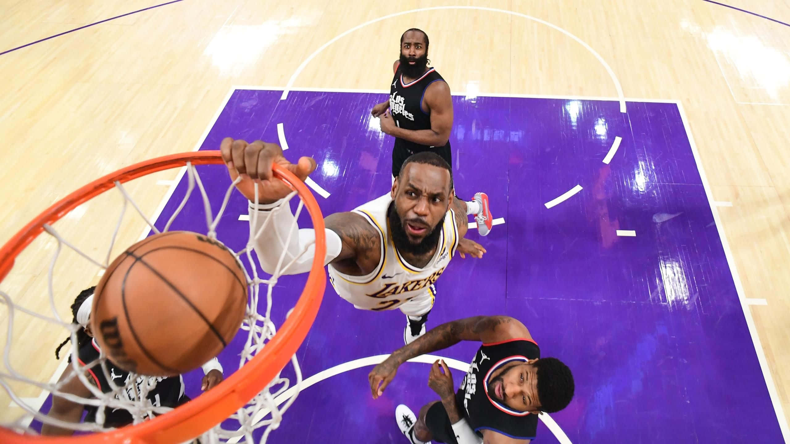 LeBron James, dunk, basketball, 2K Desktop Wallpaper