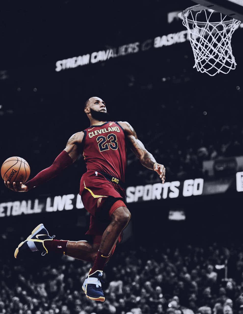 LeBron James, red Cleveland Cavaliers jersey, basketball, HD Phone Wallpaper
