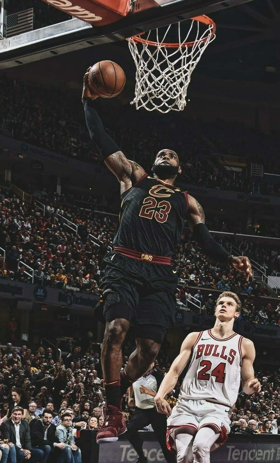LeBron James, iPhone, black Cavaliers jersey, HD Phone Wallpaper