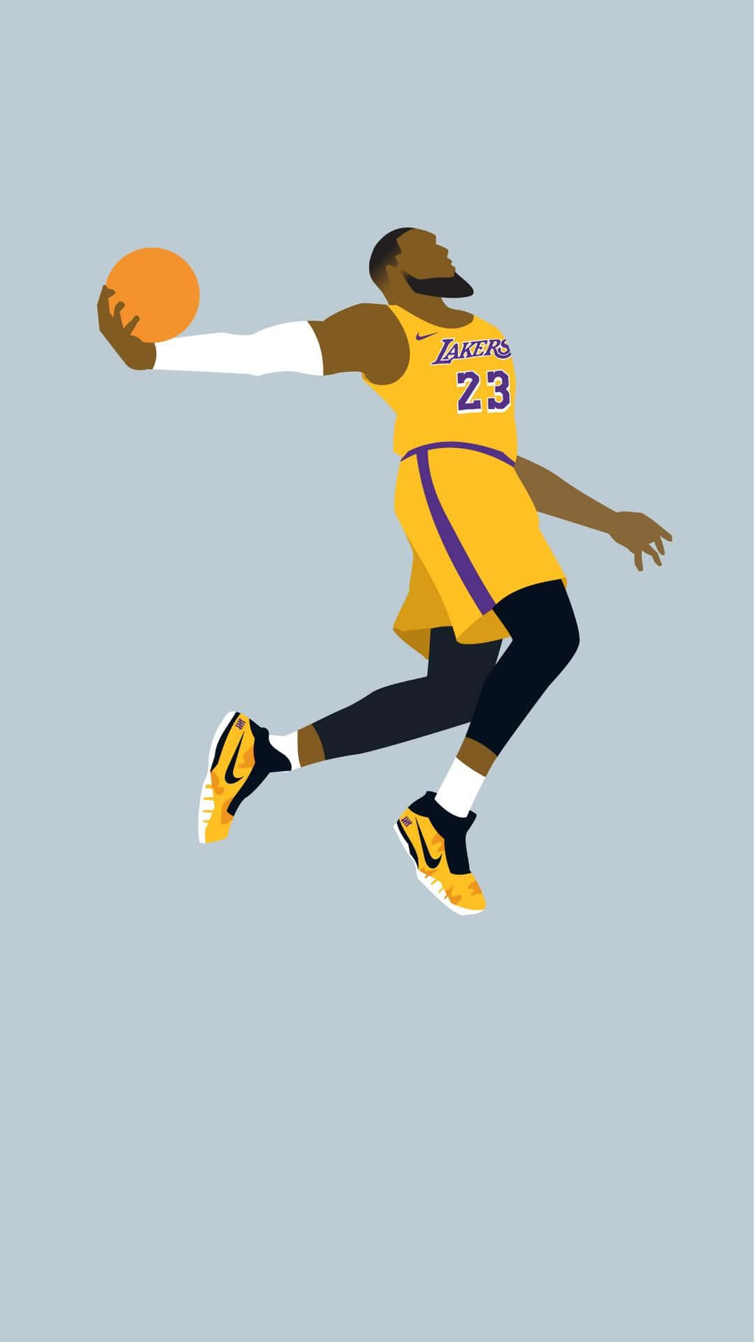 Lebron James, iPhone, yellow Lakers jersey, Full HD Phone Wallpaper