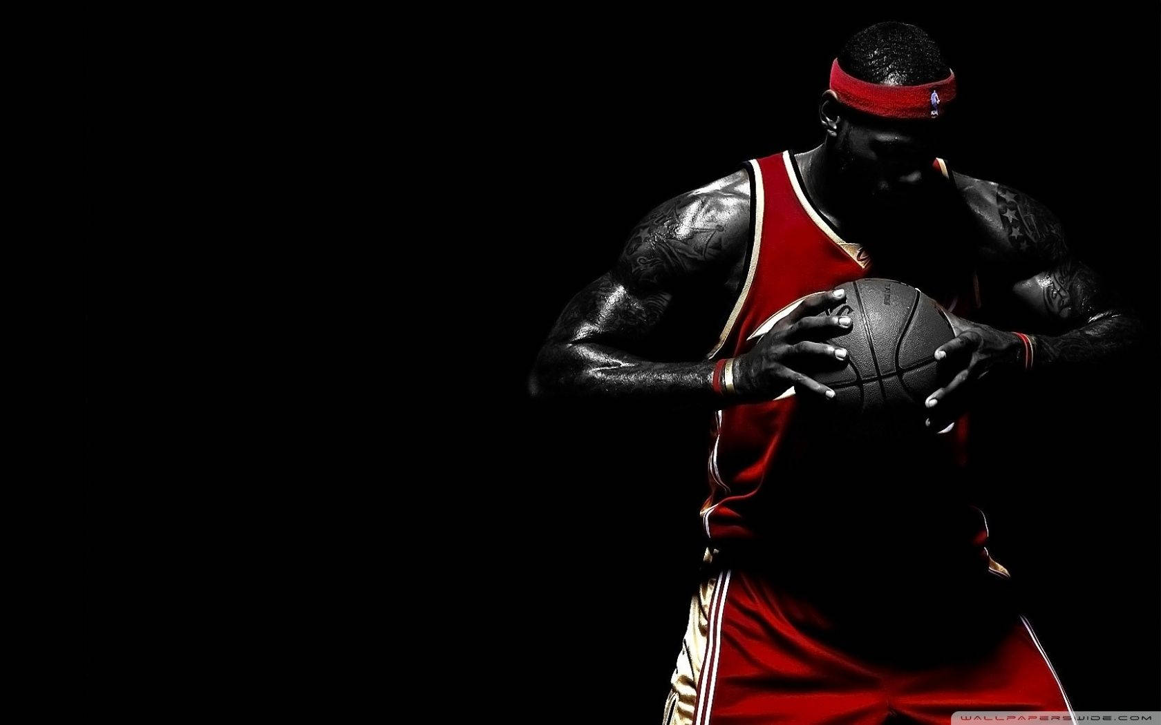 Lebron James, red jersey, basketball, HD Desktop Wallpaper