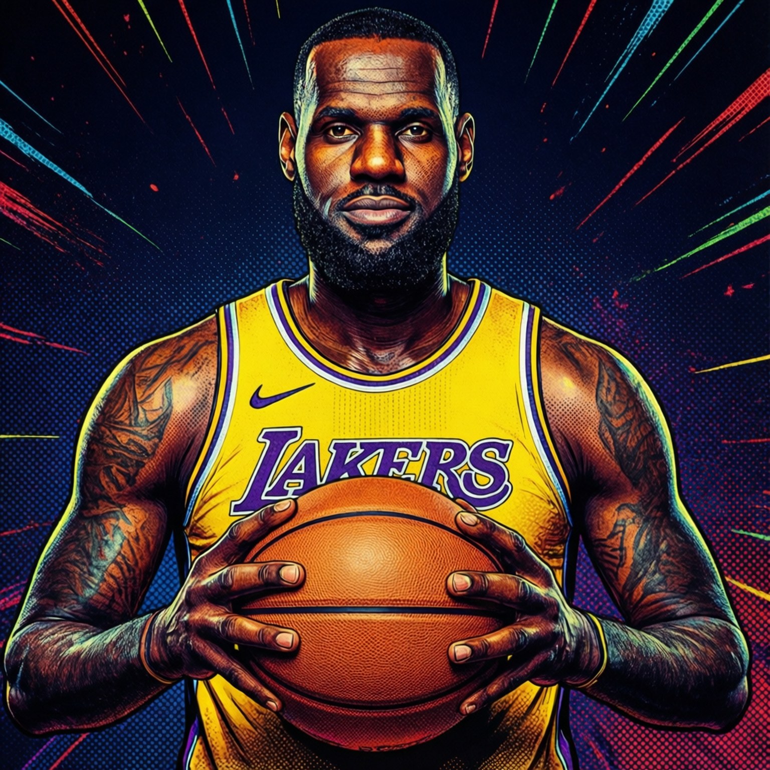 LeBron James, yellow Lakers jersey, basketball, HD Desktop Wallpaper
