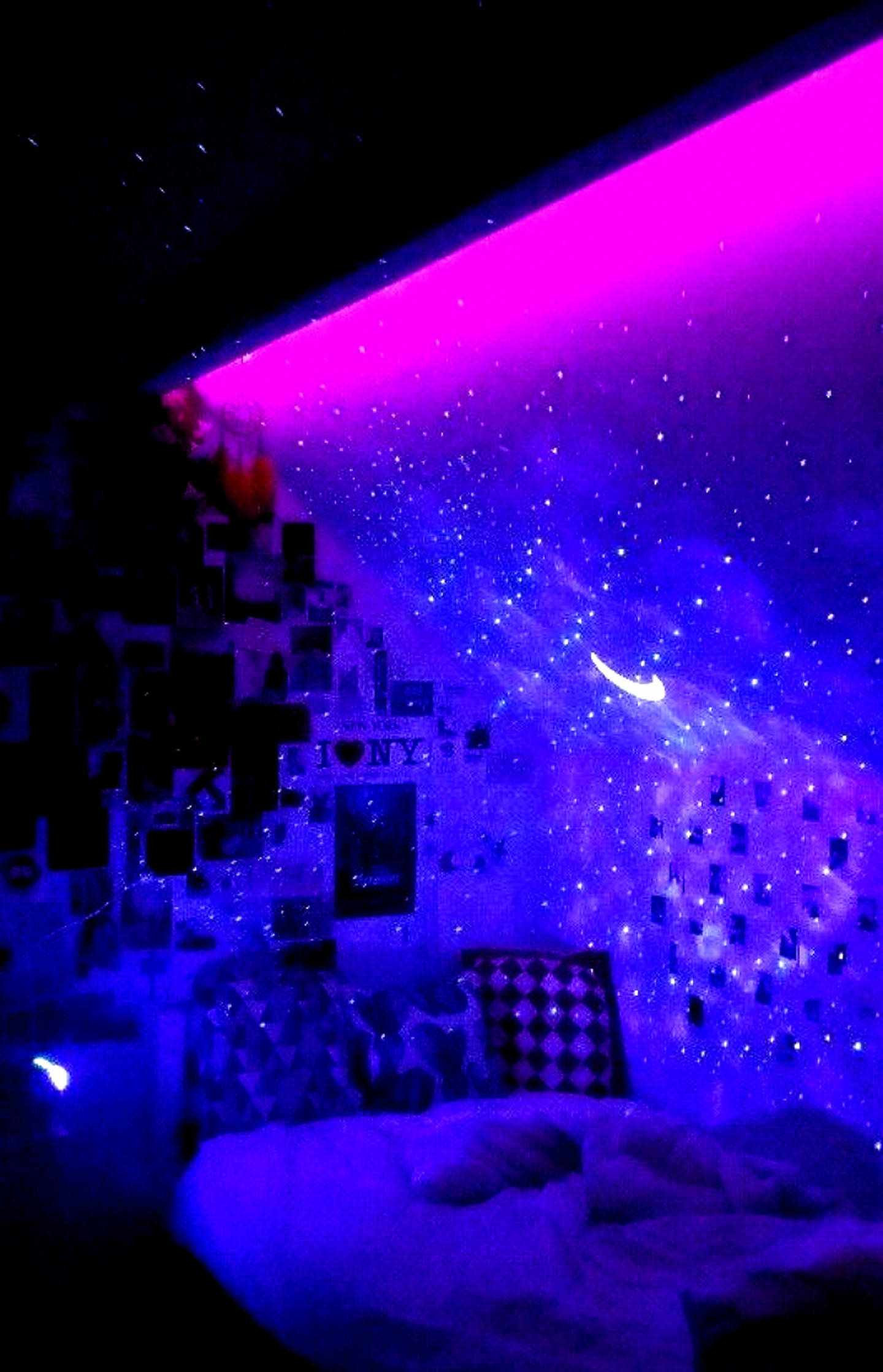 Aesthetic Bedroom LED Light, vibrant purple, blue, Full HD Phone Wallpaper