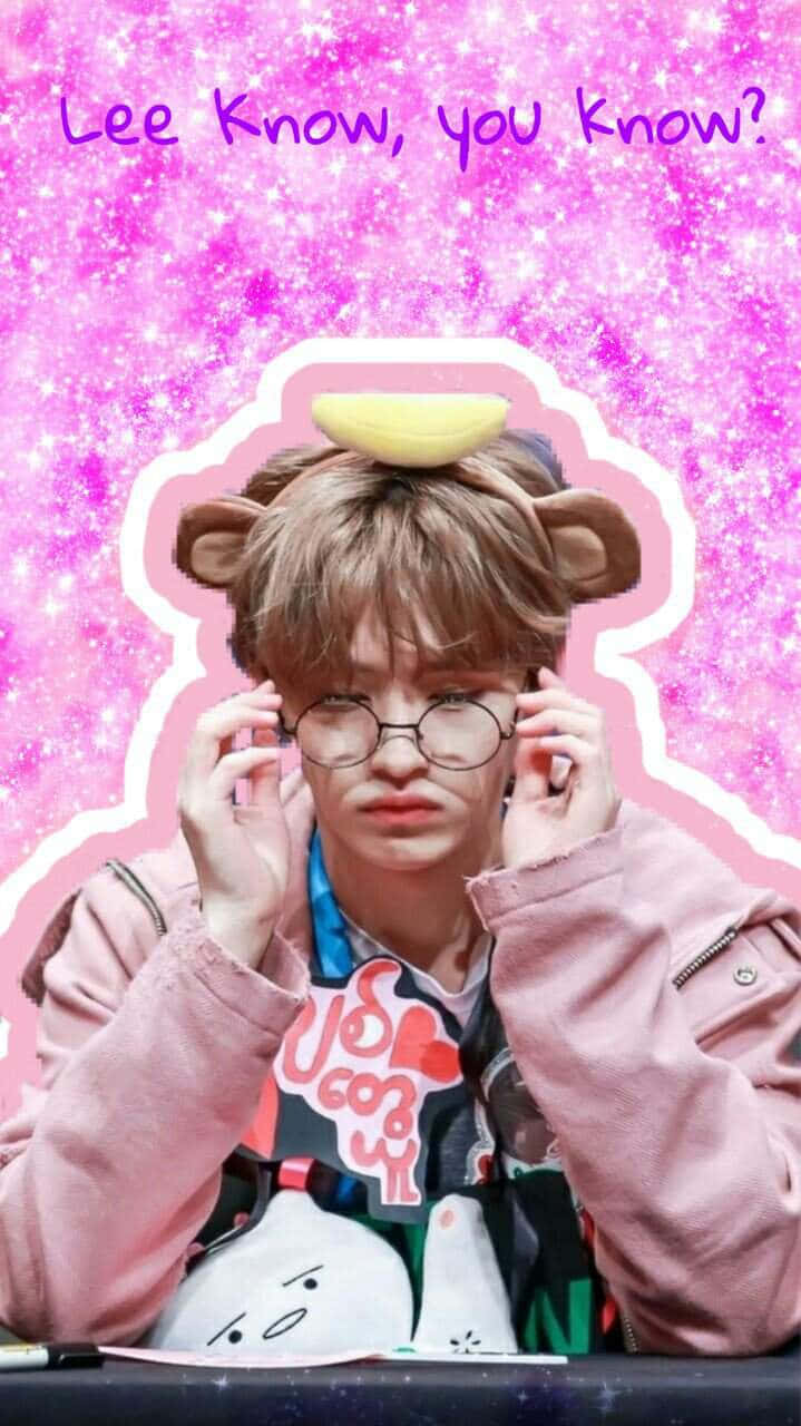 Lee Know, cute bear ears, glasses, HD Phone Wallpaper