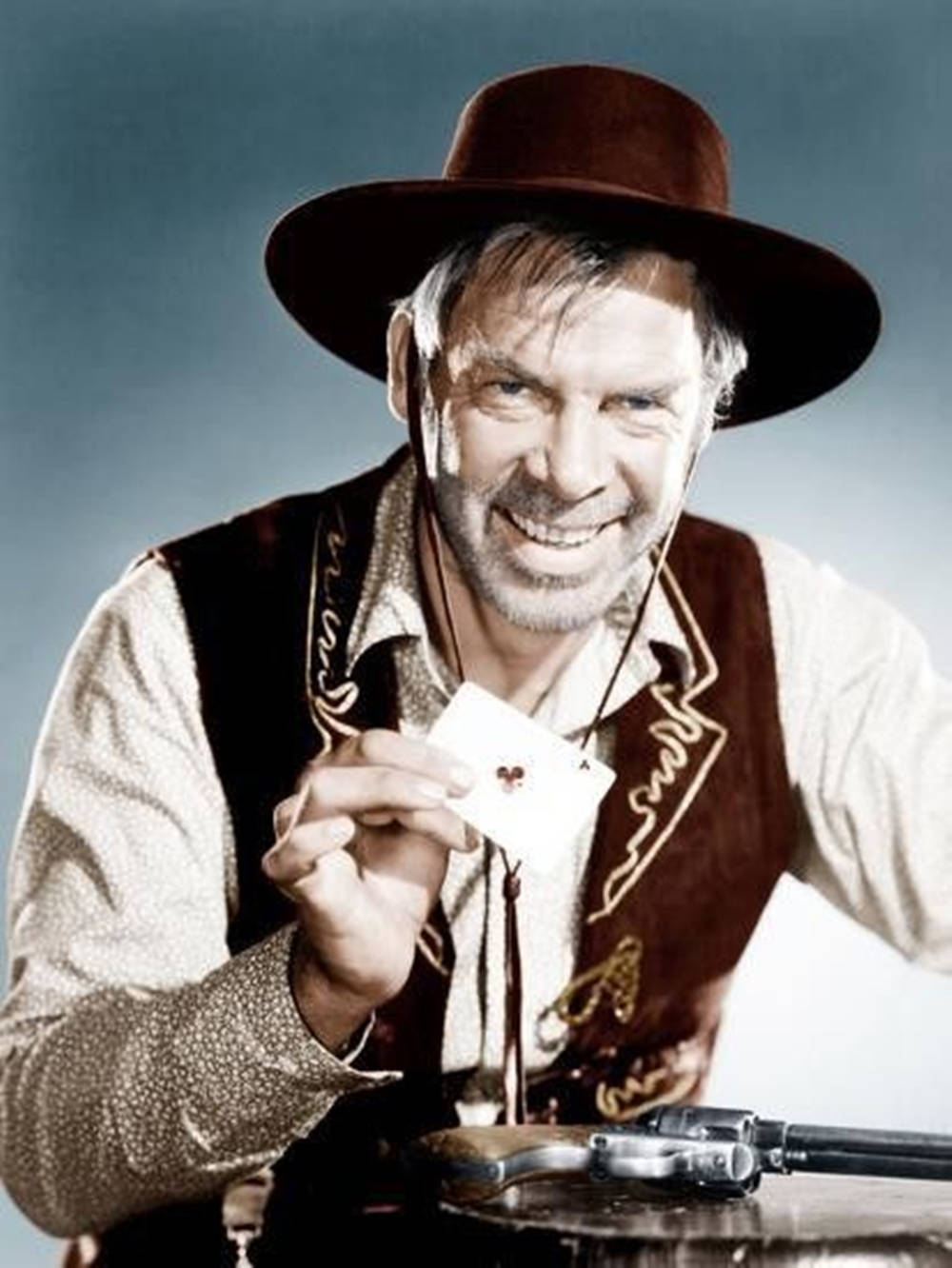 Lee Marvin, brown hat, playing card, HD Phone Wallpaper