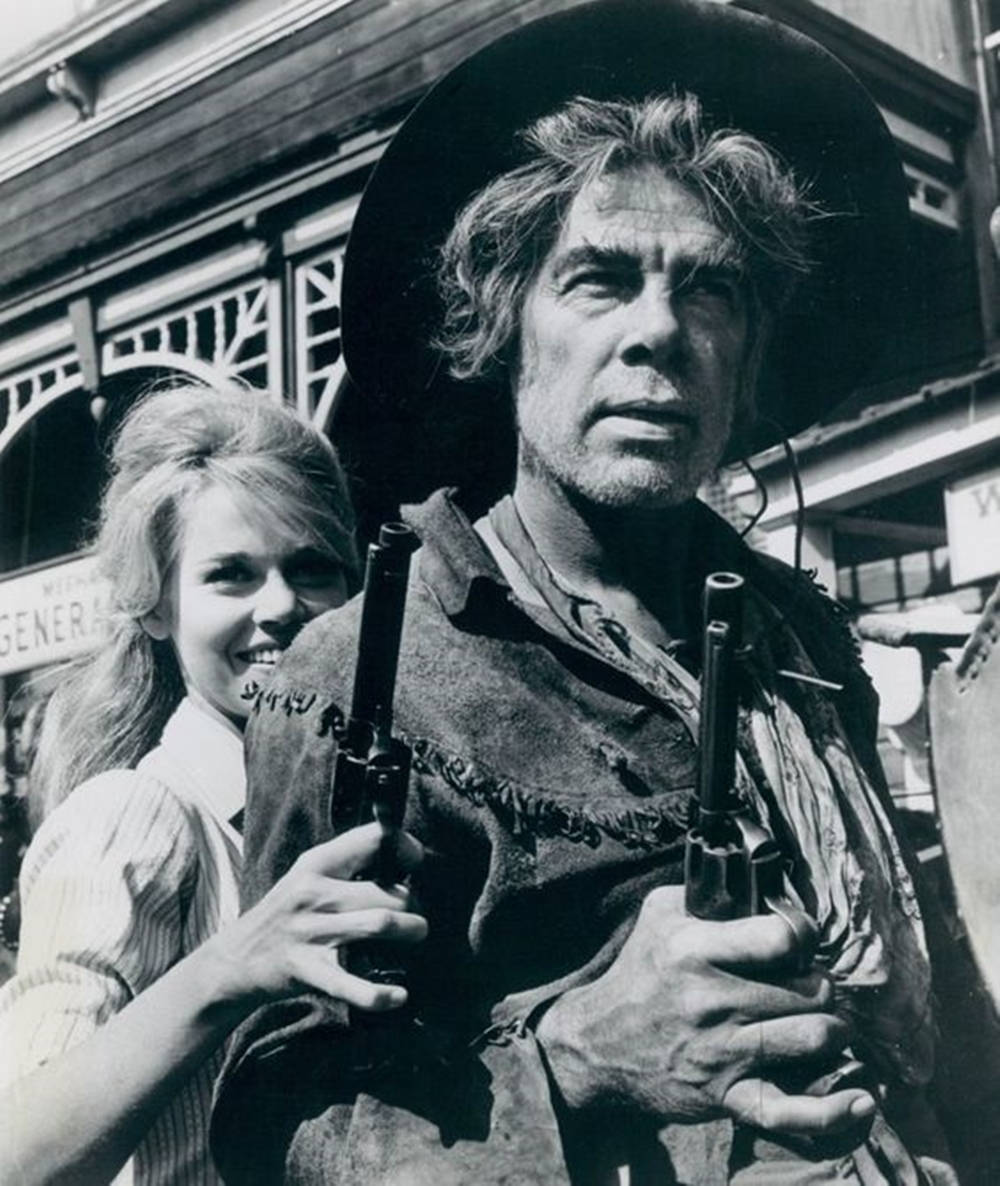 Lee Marvin, black and white, cowboy, SD Phone Wallpaper