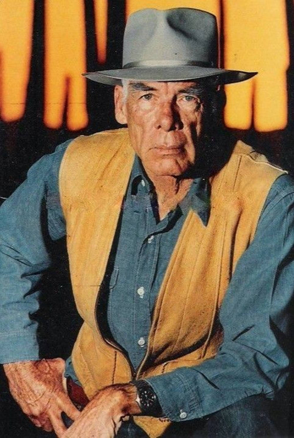 Lee Marvin, brown vest, gray fedora, HD Phone Wallpaper