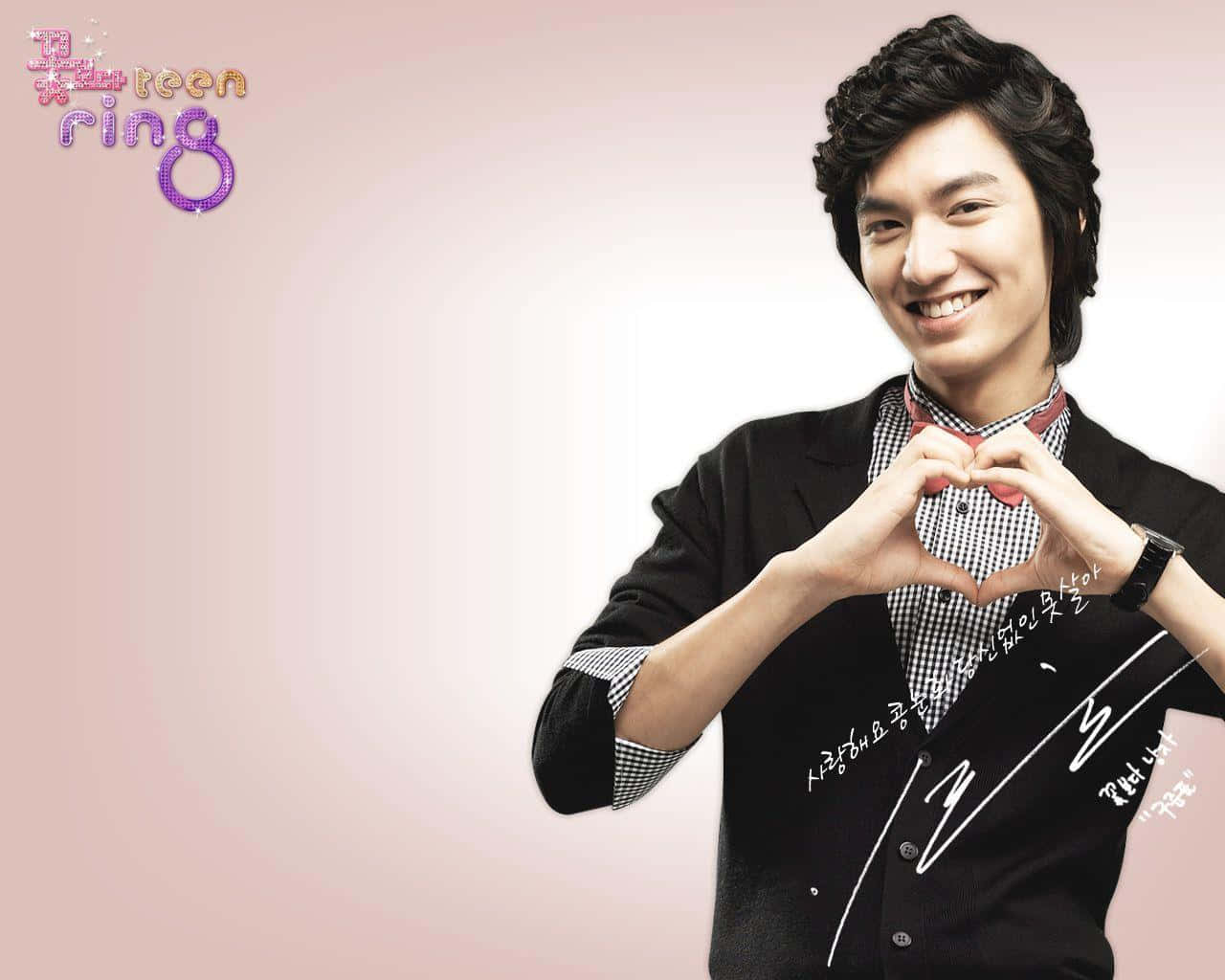 Lee Min Ho, black blazer, soft pink gradient background, HD Desktop Wallpaper