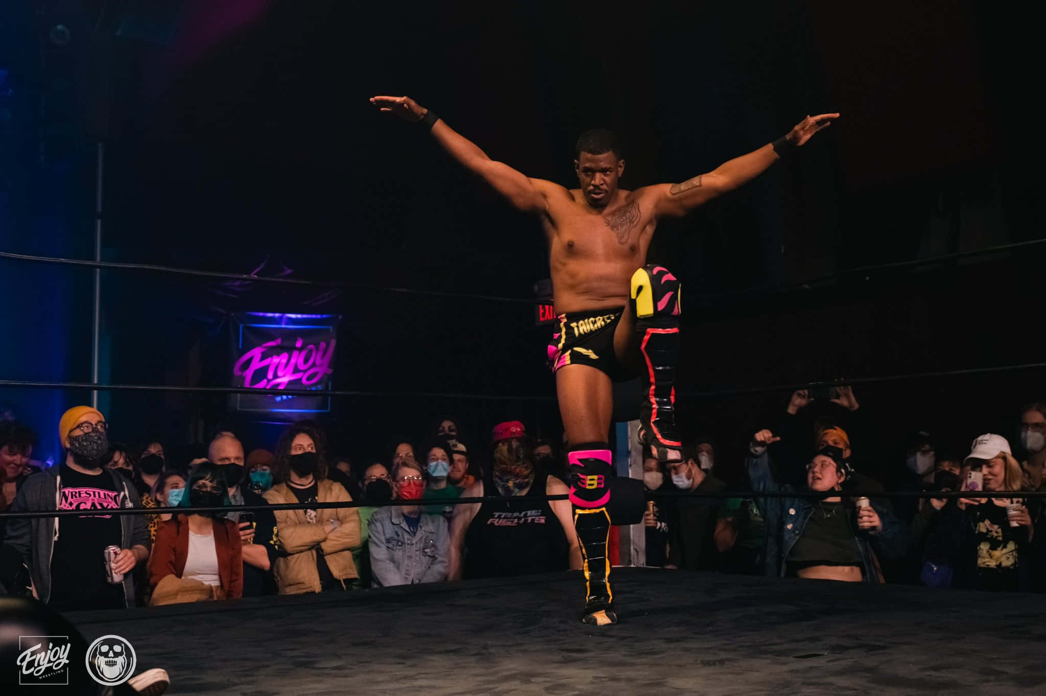 Lee Moriarty, Enjoy Wrestling, neon gear, Full HD Desktop Wallpaper