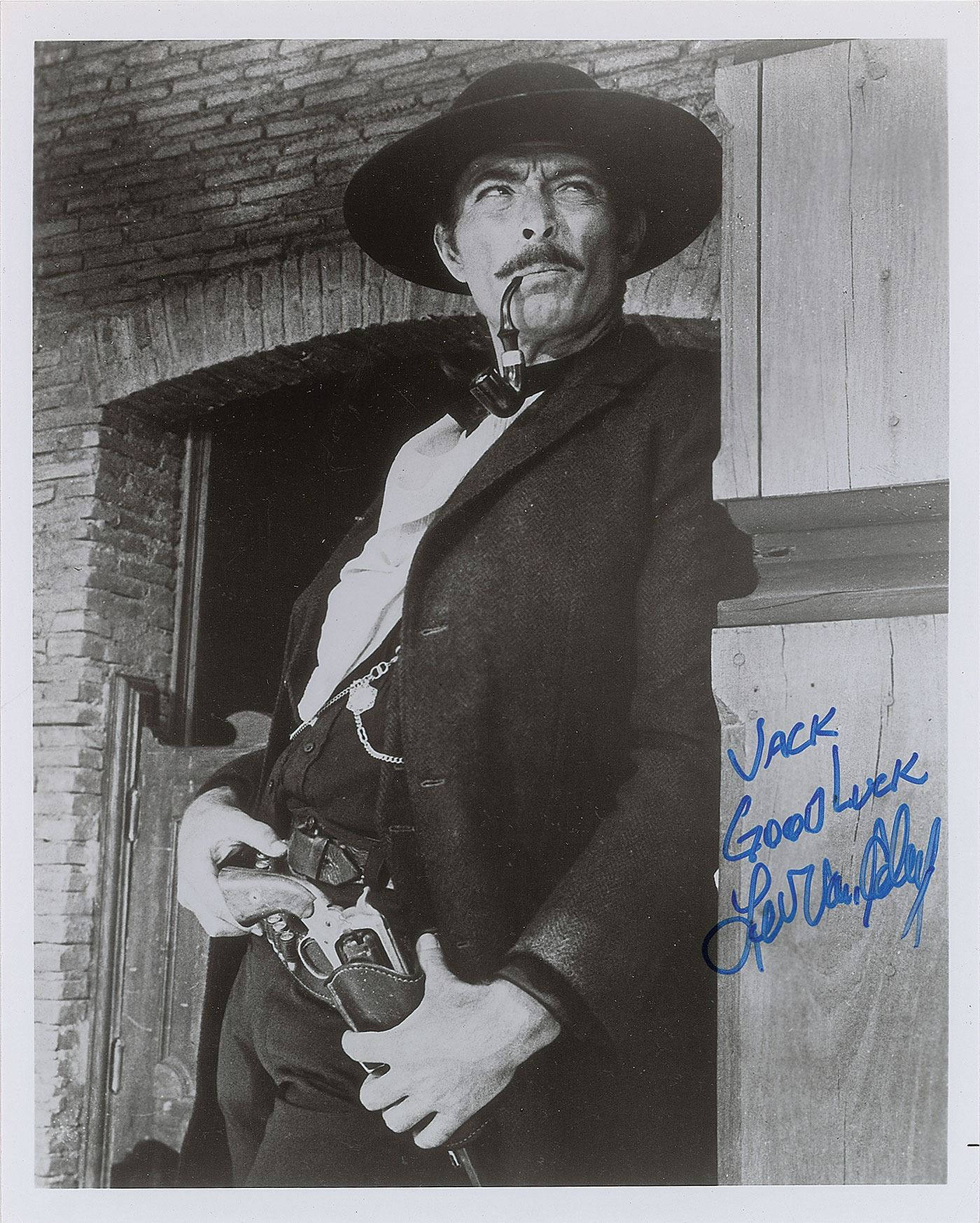 Lee Van Cleef, black and white portrait, rugged cowboy, HD Phone Wallpaper