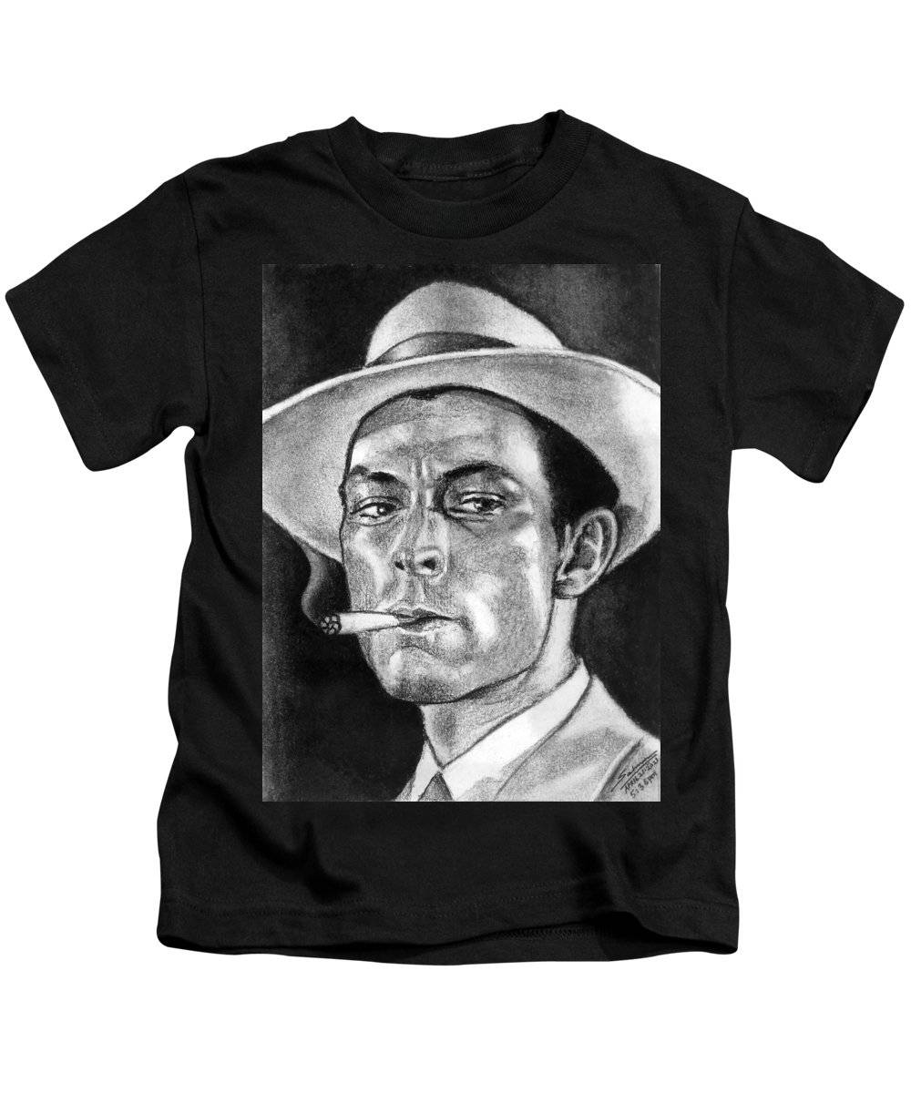 Lee Van Cleef, black t-shirt, charcoal sketch, SD Phone Wallpaper