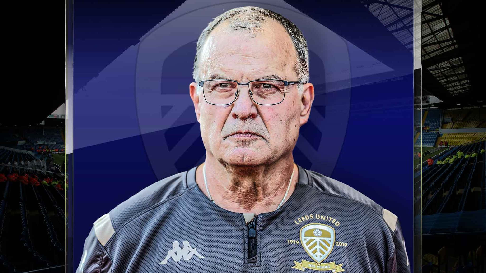 Leeds United, training kit, dark stadium backdrop, Full HD Desktop Wallpaper