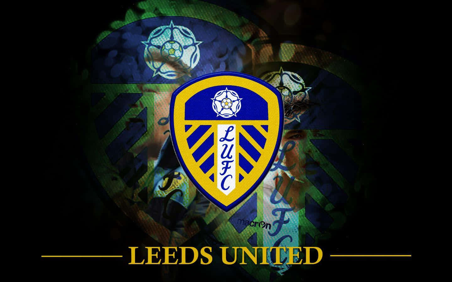 Leeds United, football club crest, dark textured background, HD Desktop Wallpaper