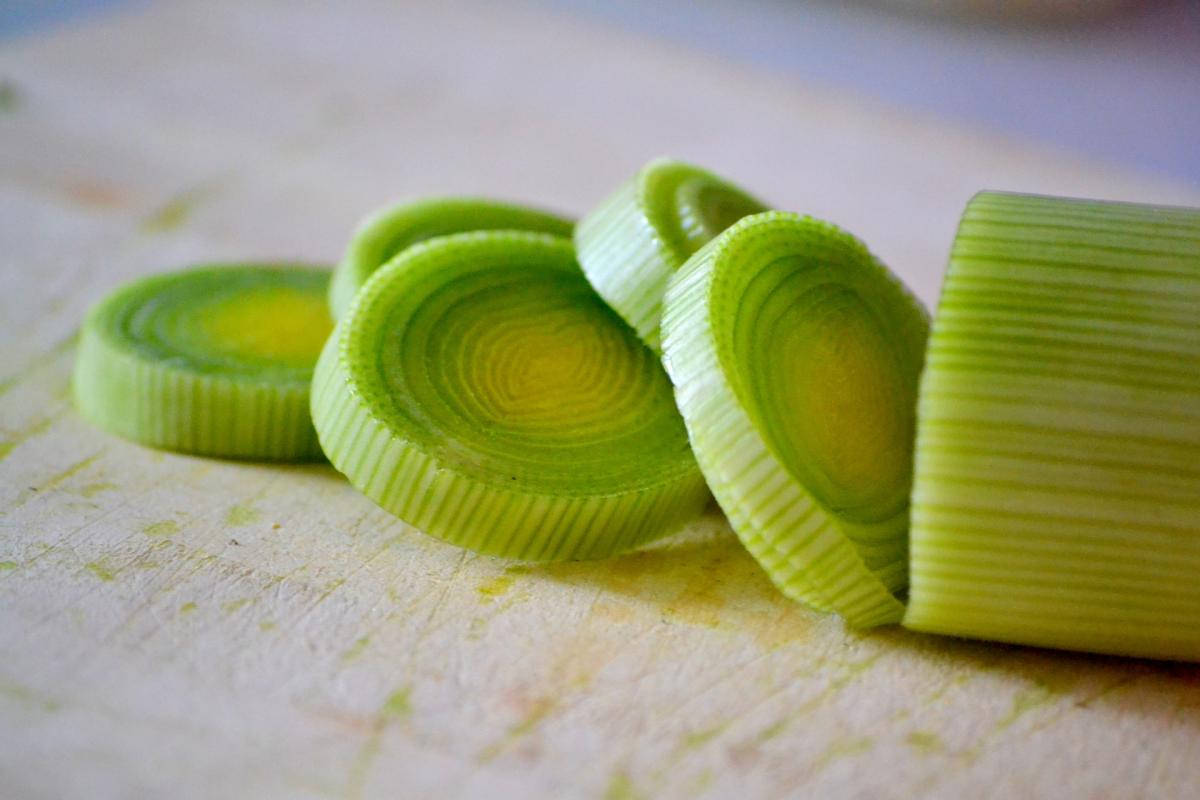 leek, vegetable slices, vibrant green rings, SD Desktop Wallpaper