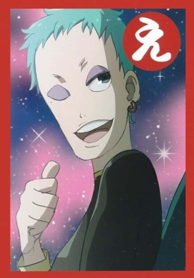 Leeron Littner, teal hair, purple eyes, SD Phone Wallpaper