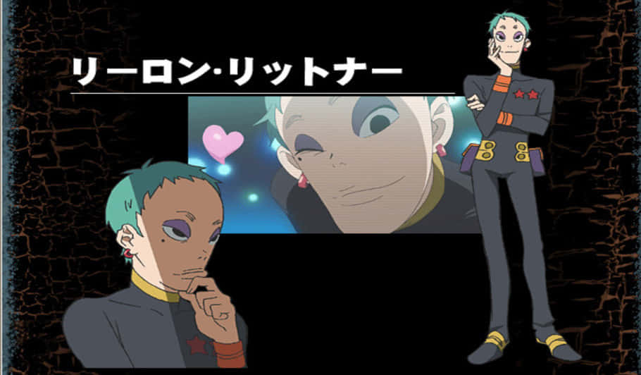 Leeron Littner, teal hair, purple eyes, SD Desktop Wallpaper