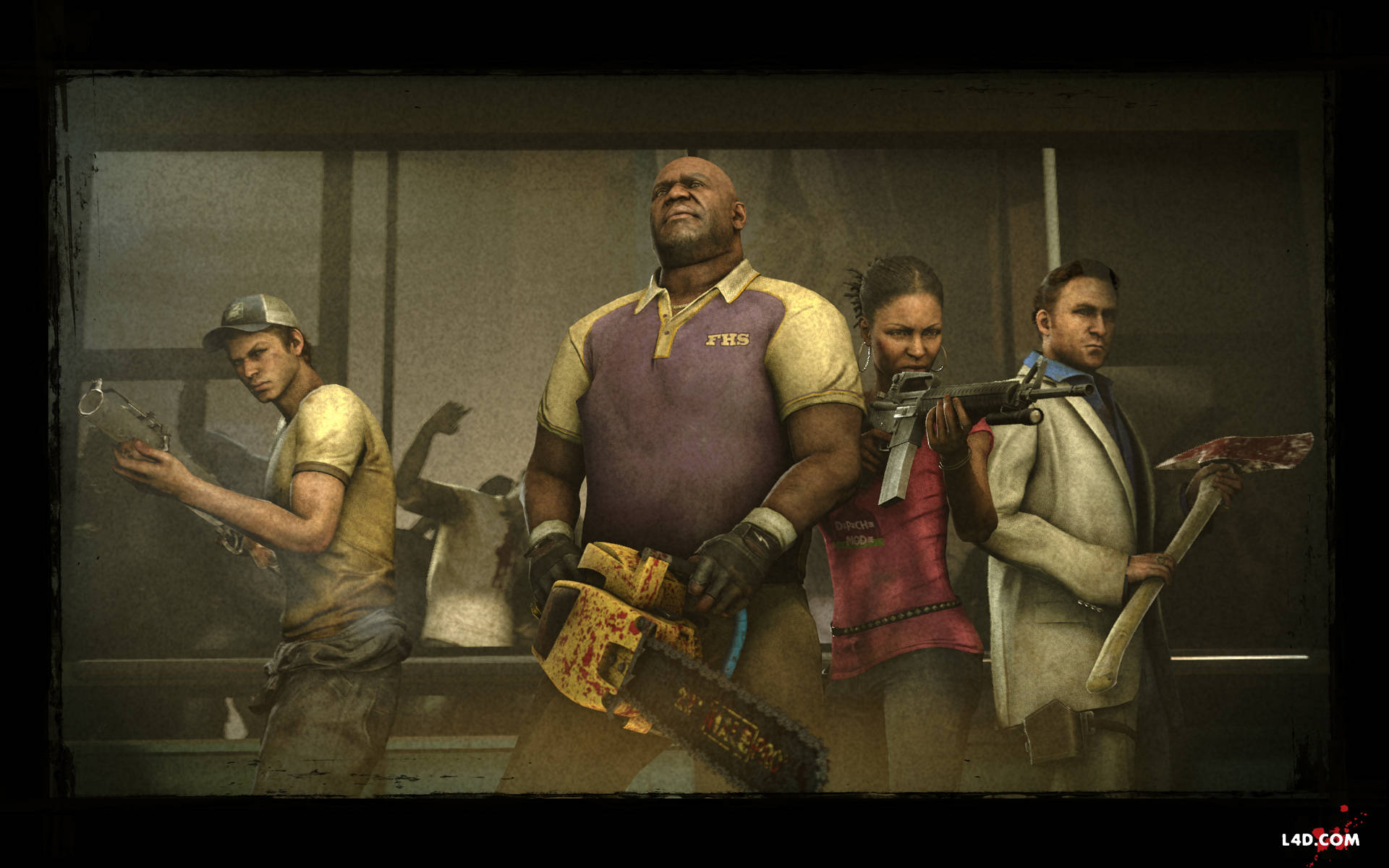 Left 4 Dead 2, survivors, weapons, Full HD Desktop Wallpaper