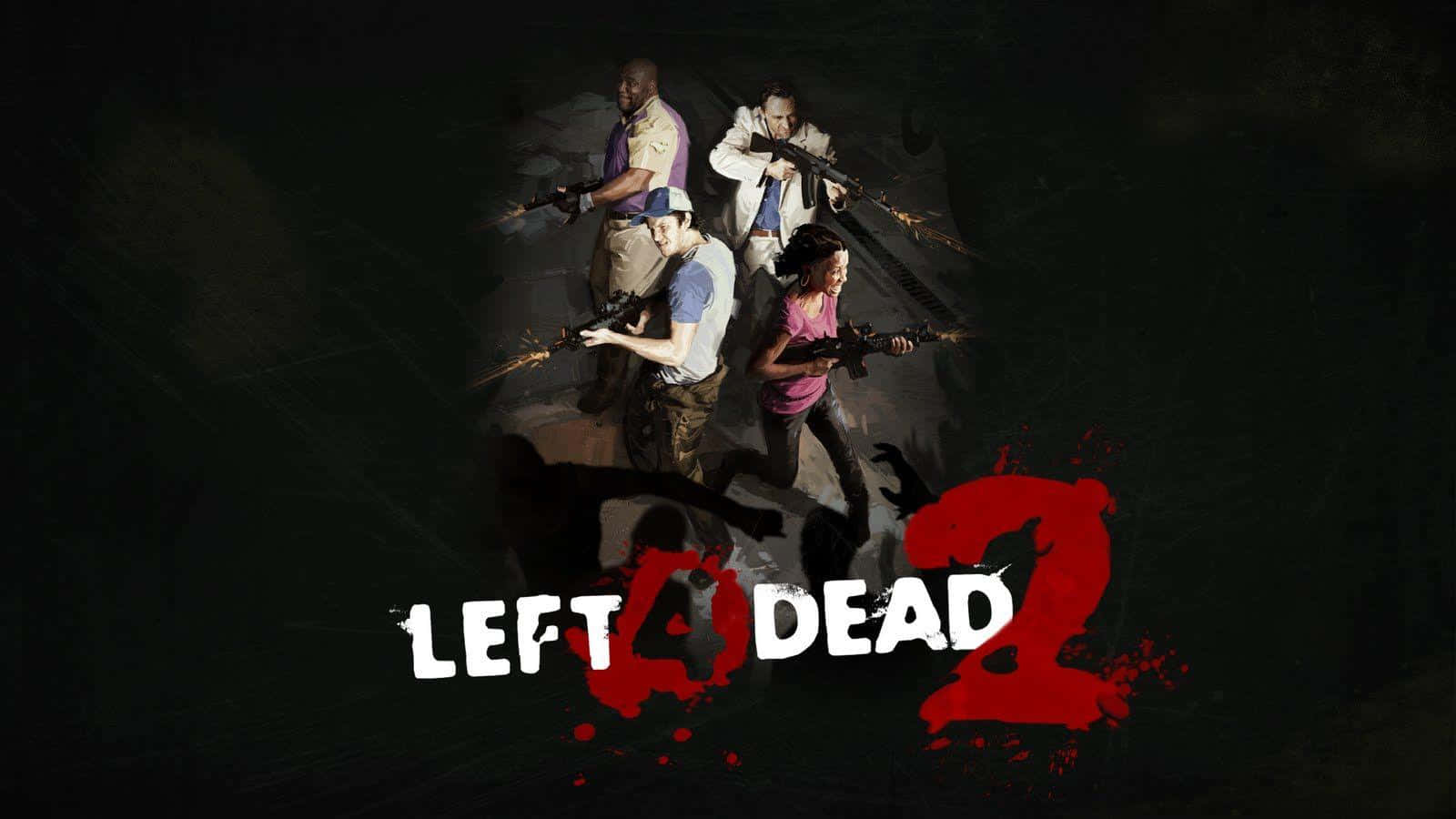 Left 4 Dead 2, blood red, dark backdrop, HD Desktop Wallpaper