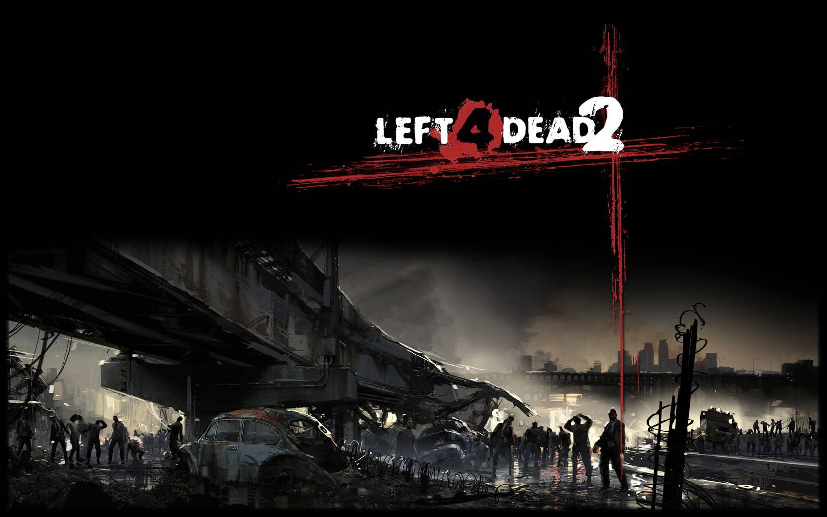 Left 4 Dead 2, devastated city, survivors, HD Desktop Wallpaper