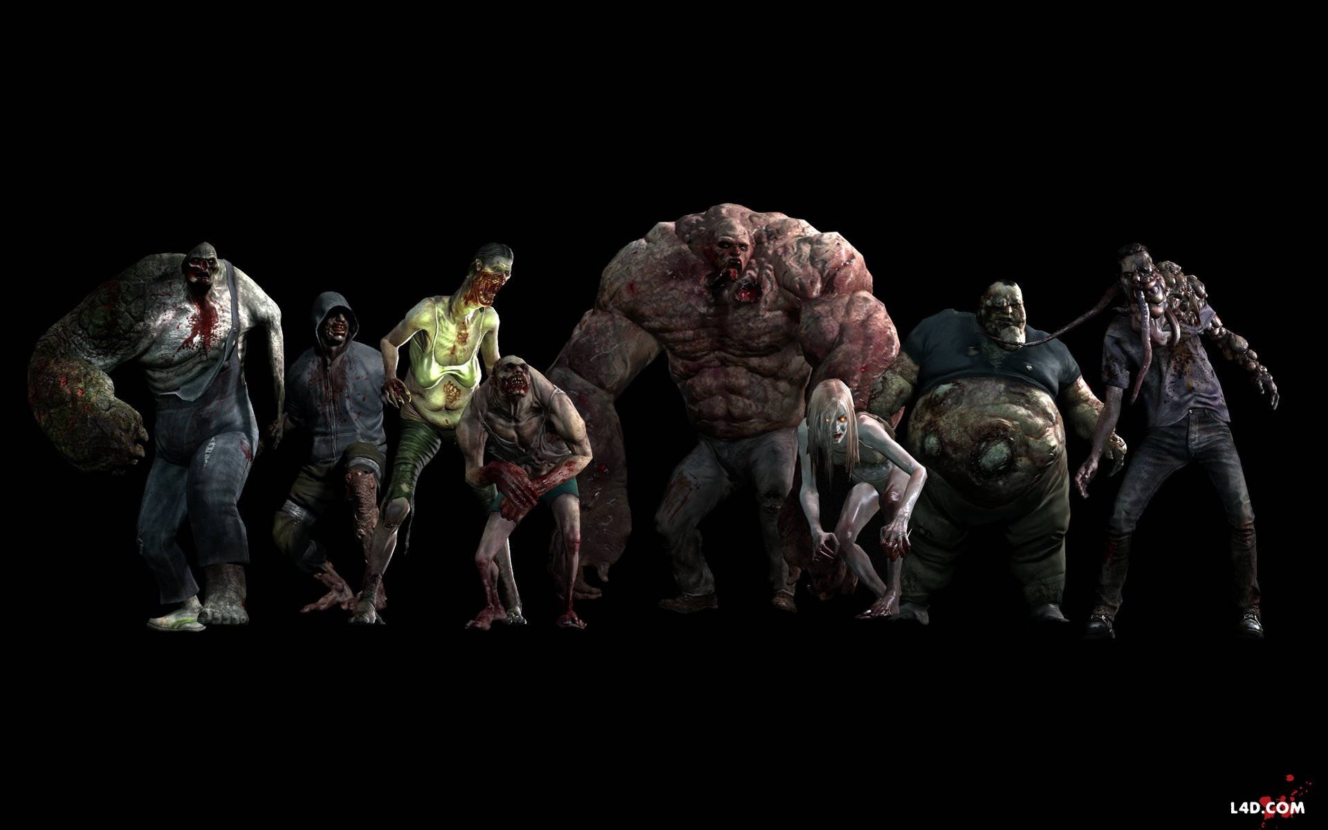 Left 4 Dead 2, infected characters, grotesque, Full HD Desktop Wallpaper