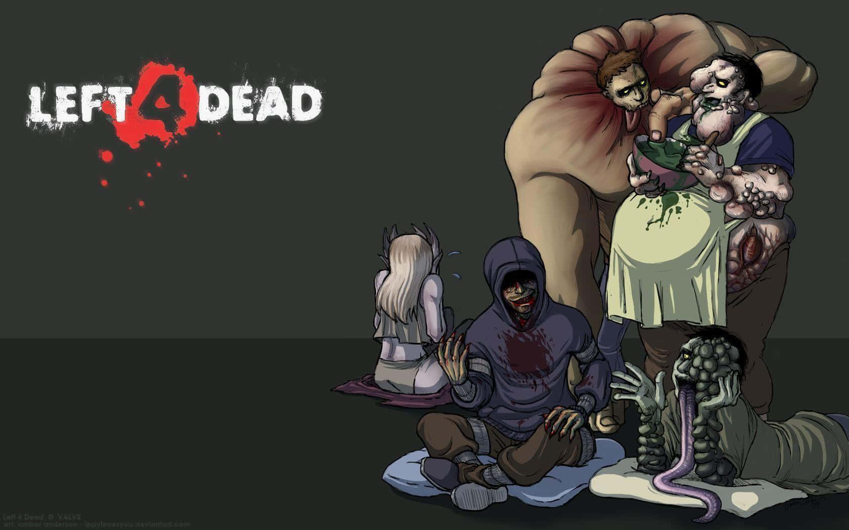 Left 4 Dead 2, zombies, grotesque zombie survivors, HD Desktop Wallpaper
