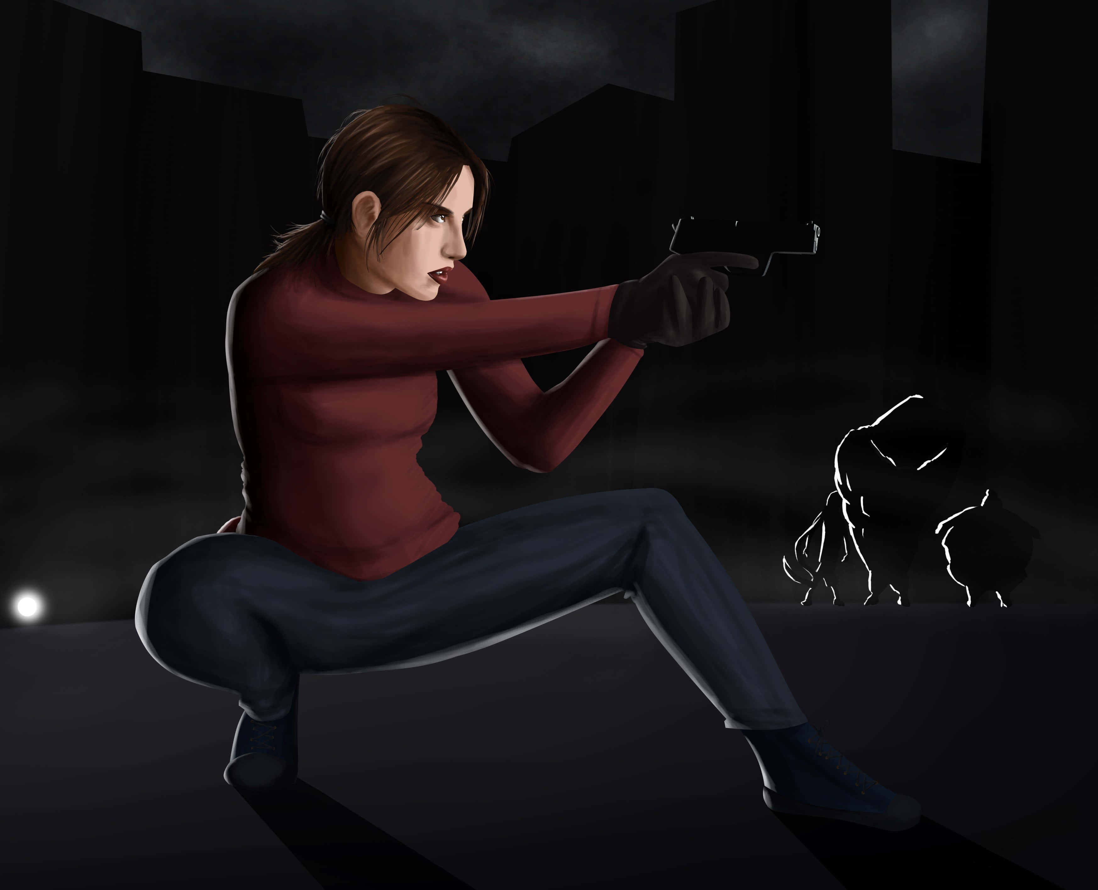 Left 4 Dead, woman in a red shirt, gun, 2K Desktop Wallpaper