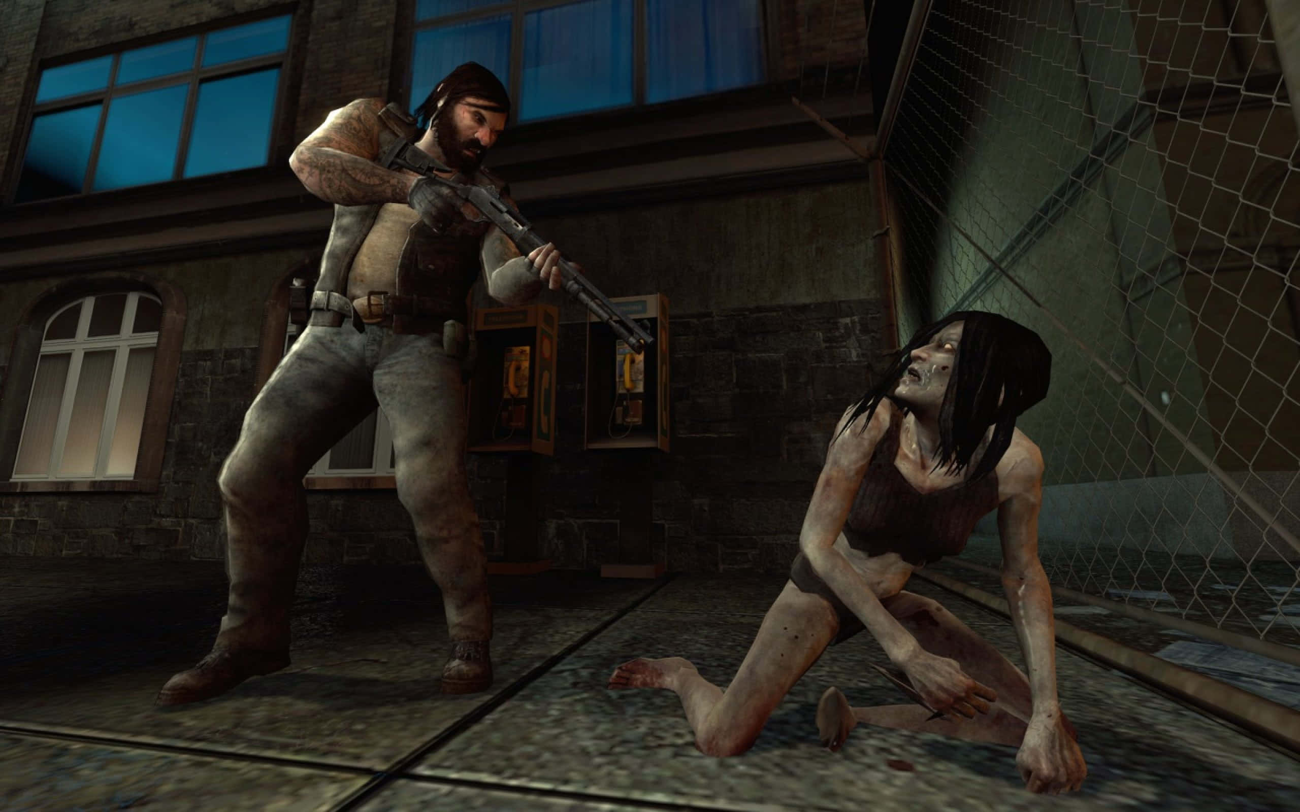 Left 4 Dead 2, bearded man, rifle, 2K Desktop Wallpaper
