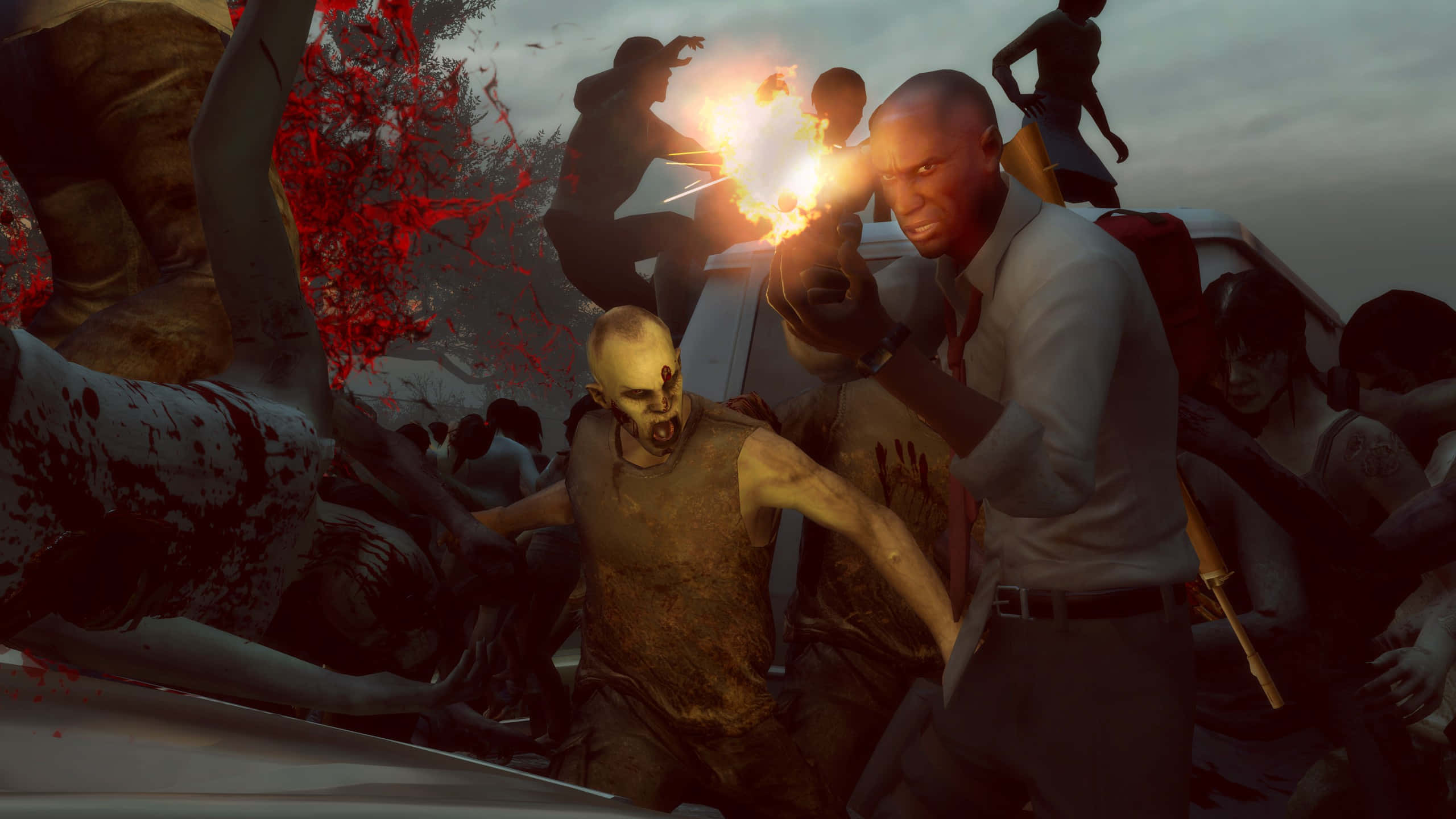 Left 4 Dead, zombies, car, 2K Desktop Wallpaper