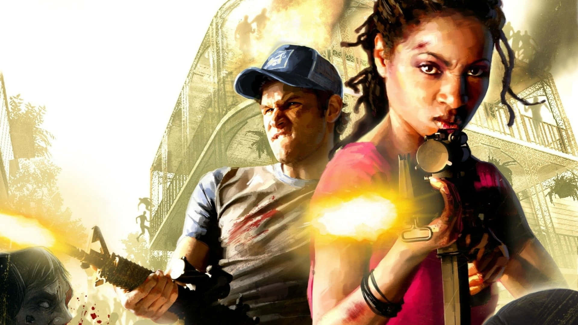 Left 4 Dead, survivors, zombies, Full HD Desktop Wallpaper