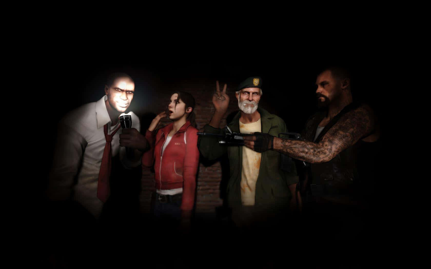 Left 4 Dead Characters, flashlight, gun sights, HD Desktop Wallpaper