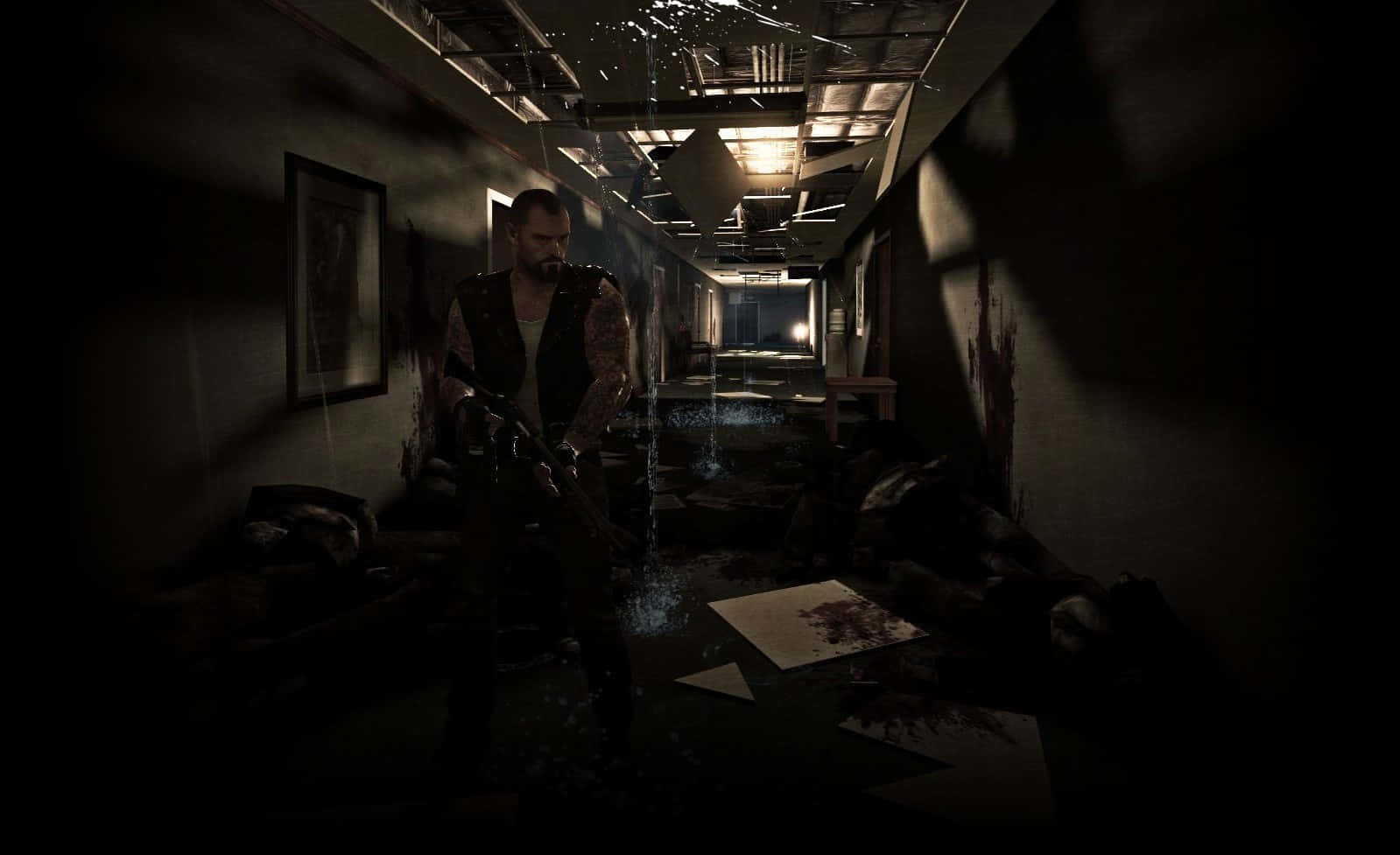 Left 4 Dead Characters, bearded man, weapon, HD Desktop Wallpaper