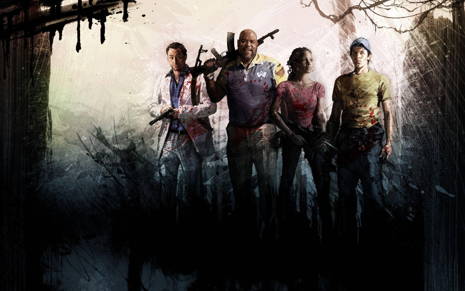 Left 4 Dead 2, survivors, bloodied, Full HD Desktop Wallpaper