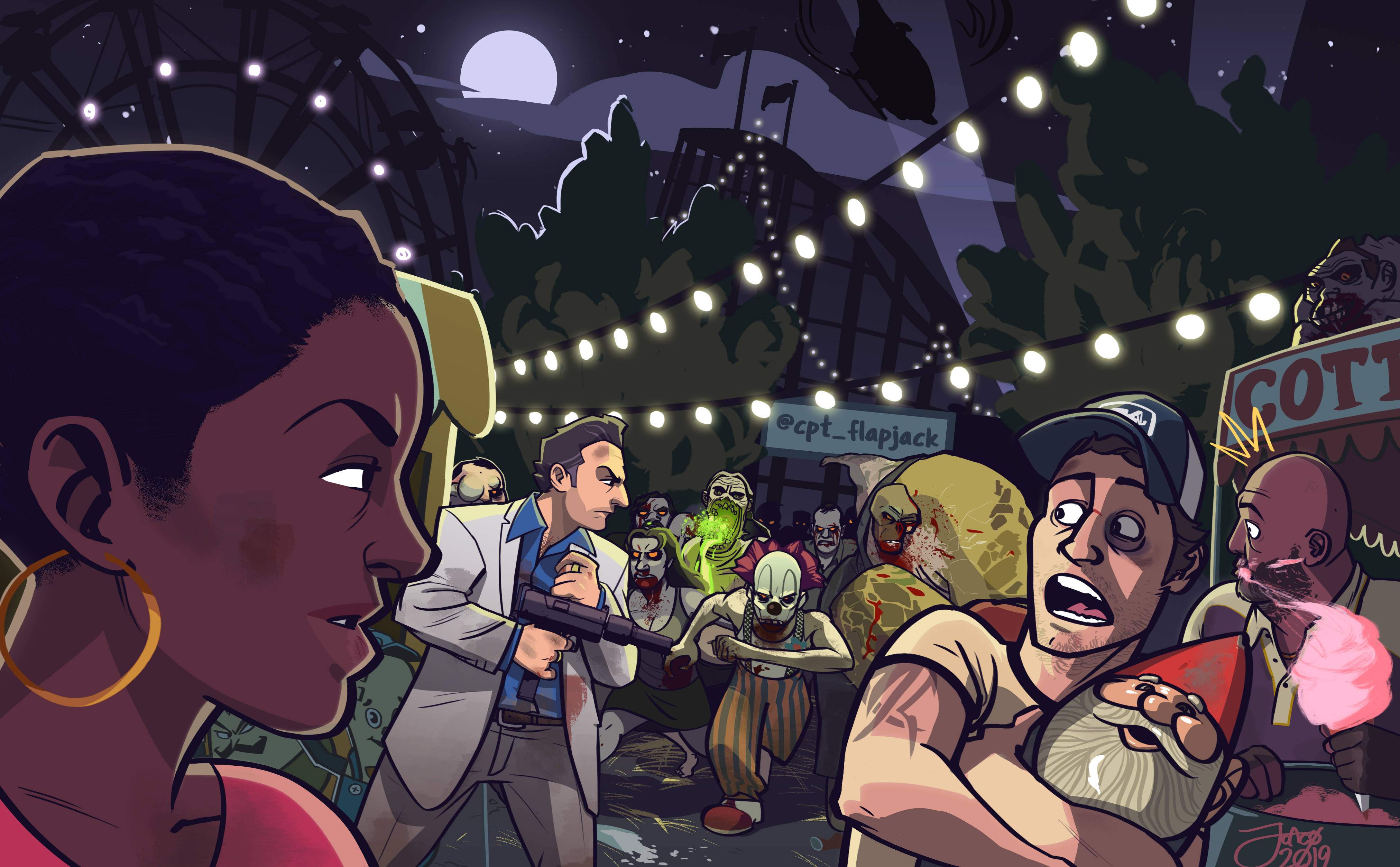 Left 4 Dead, zombies, carnival, 4K Desktop Wallpaper