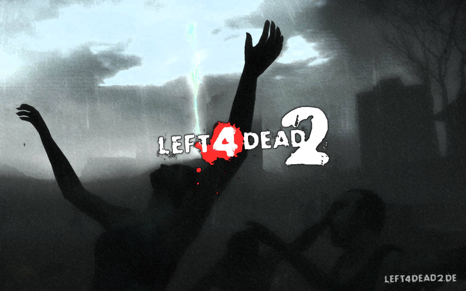 Left 4 Dead 2, zombies, gloomy sky, Full HD Desktop Wallpaper