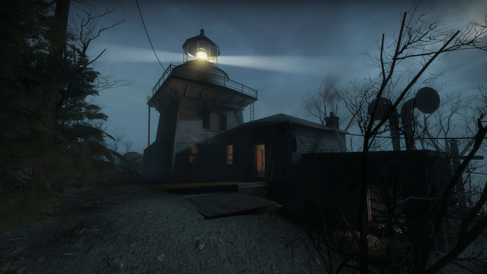 Left 4 Dead, lighthouse, twilight sky, Full HD Desktop Wallpaper