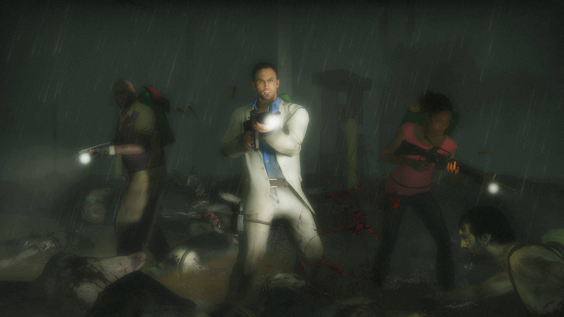 Left 4 Dead 2, flashlights, zombie apocalypse, Full HD Desktop Wallpaper