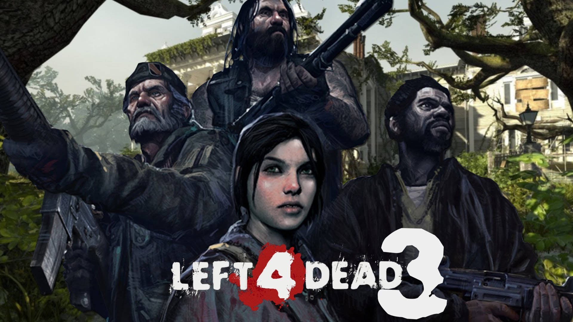 Left 4 Dead 3, character poster, survivors, Full HD Desktop Wallpaper