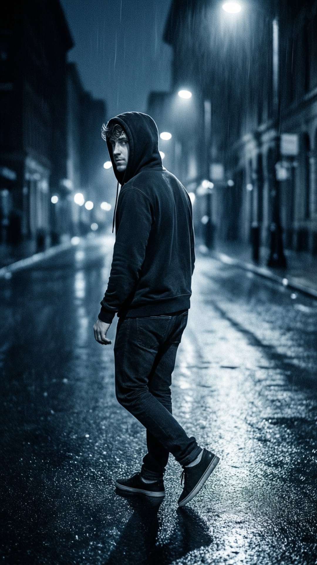 Lefty SM, noir, rainy street scene, Full HD Phone Wallpaper
