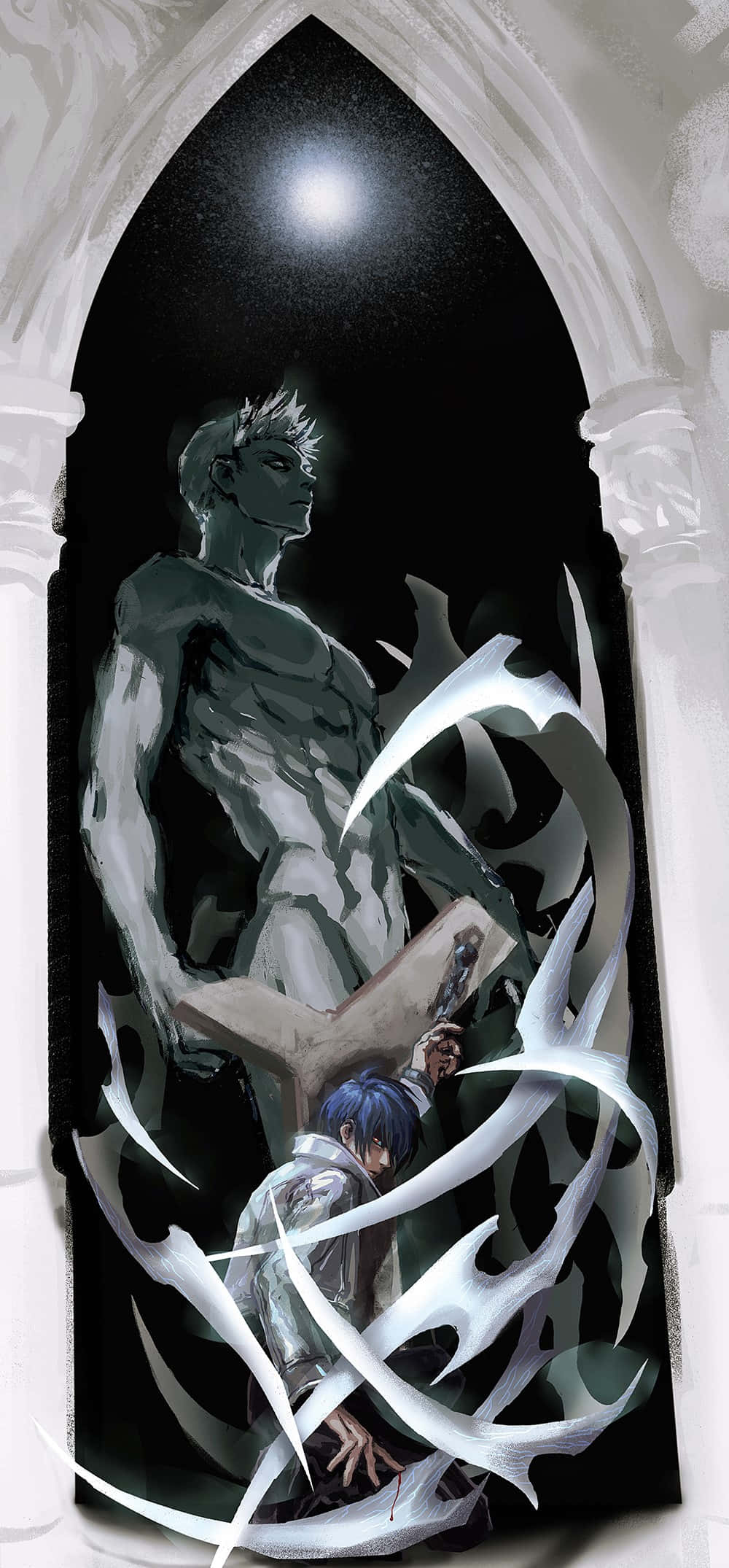 Legato Bluesummers, gothic archway, glowing sword, Full HD Phone Wallpaper