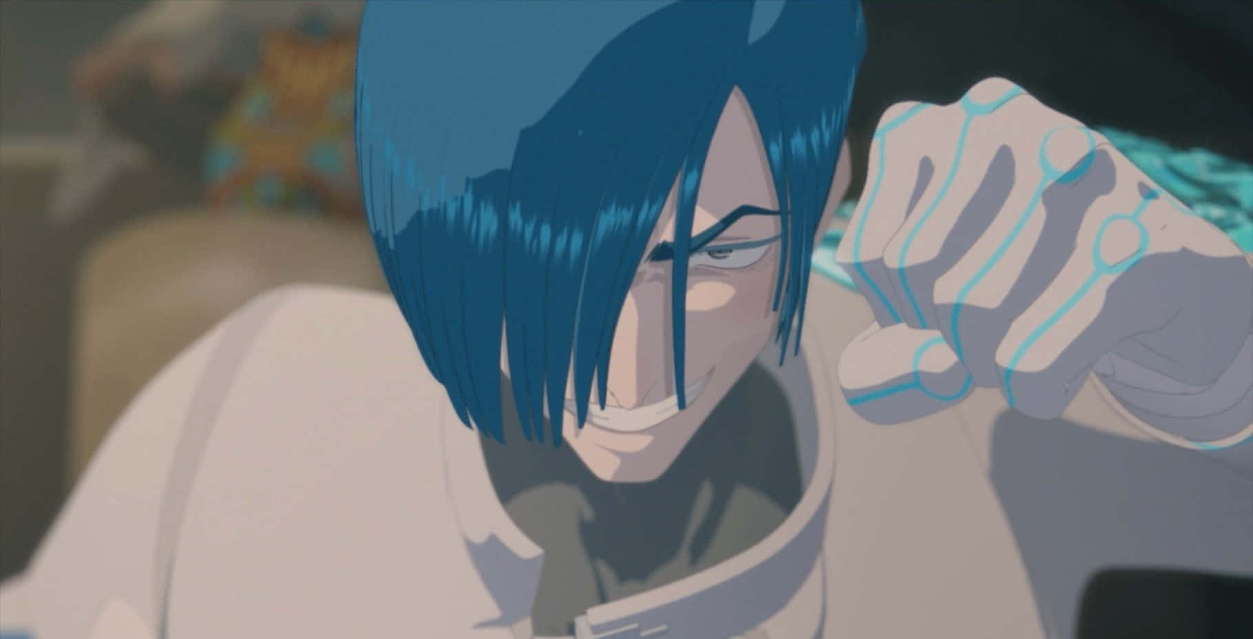 Legato Bluesummers, blue-haired anime character, glowing cyan energy orb, HD Desktop Wallpaper