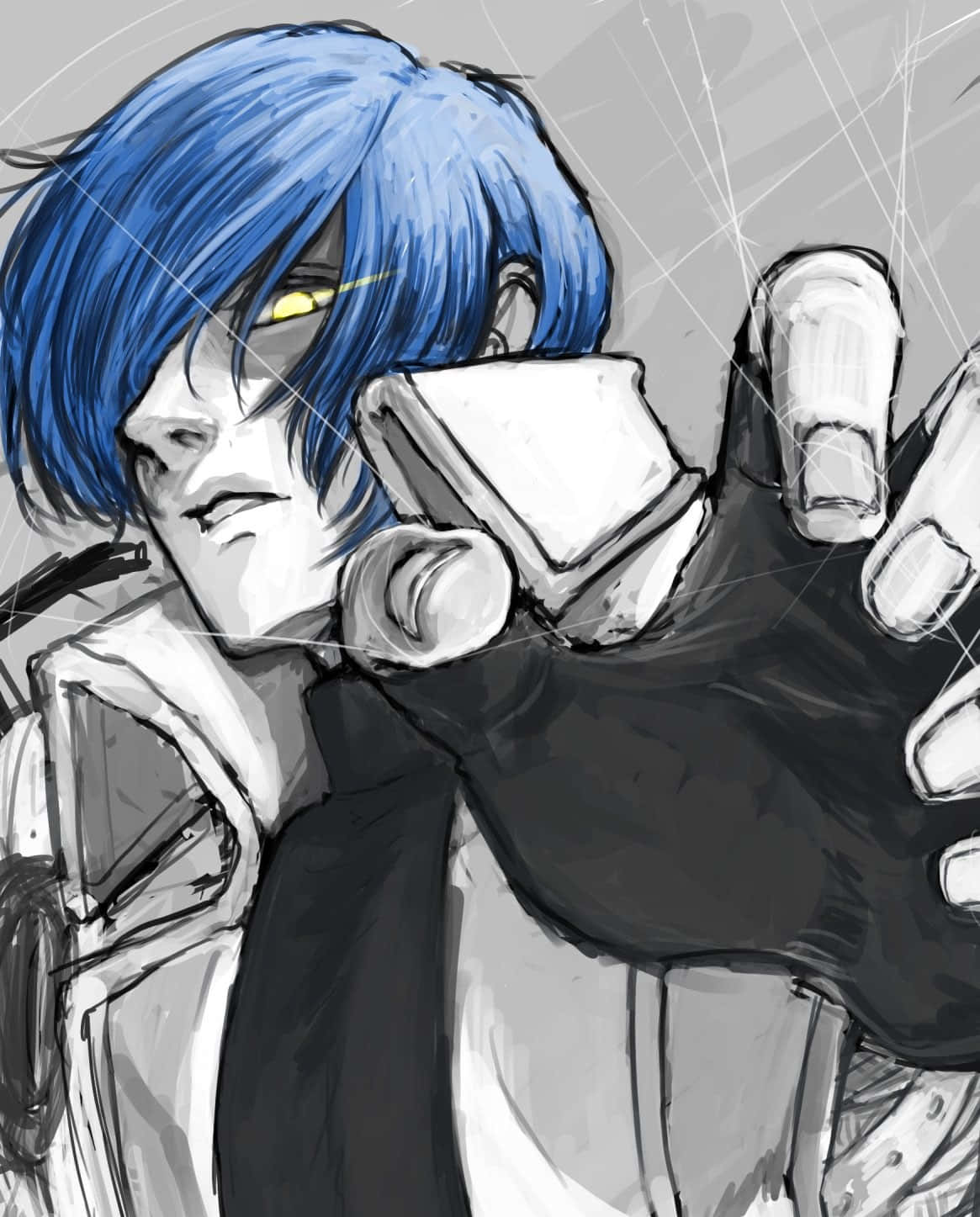Legato Bluesummers, blue-haired, yellow eye, HD Phone Wallpaper