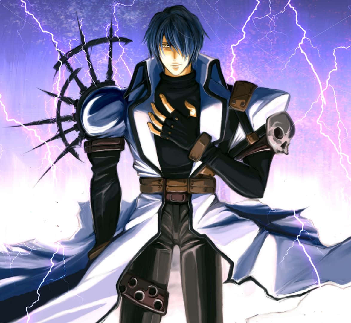 Legato Bluesummers, white coat, spiked gauntlet, SD Desktop Wallpaper