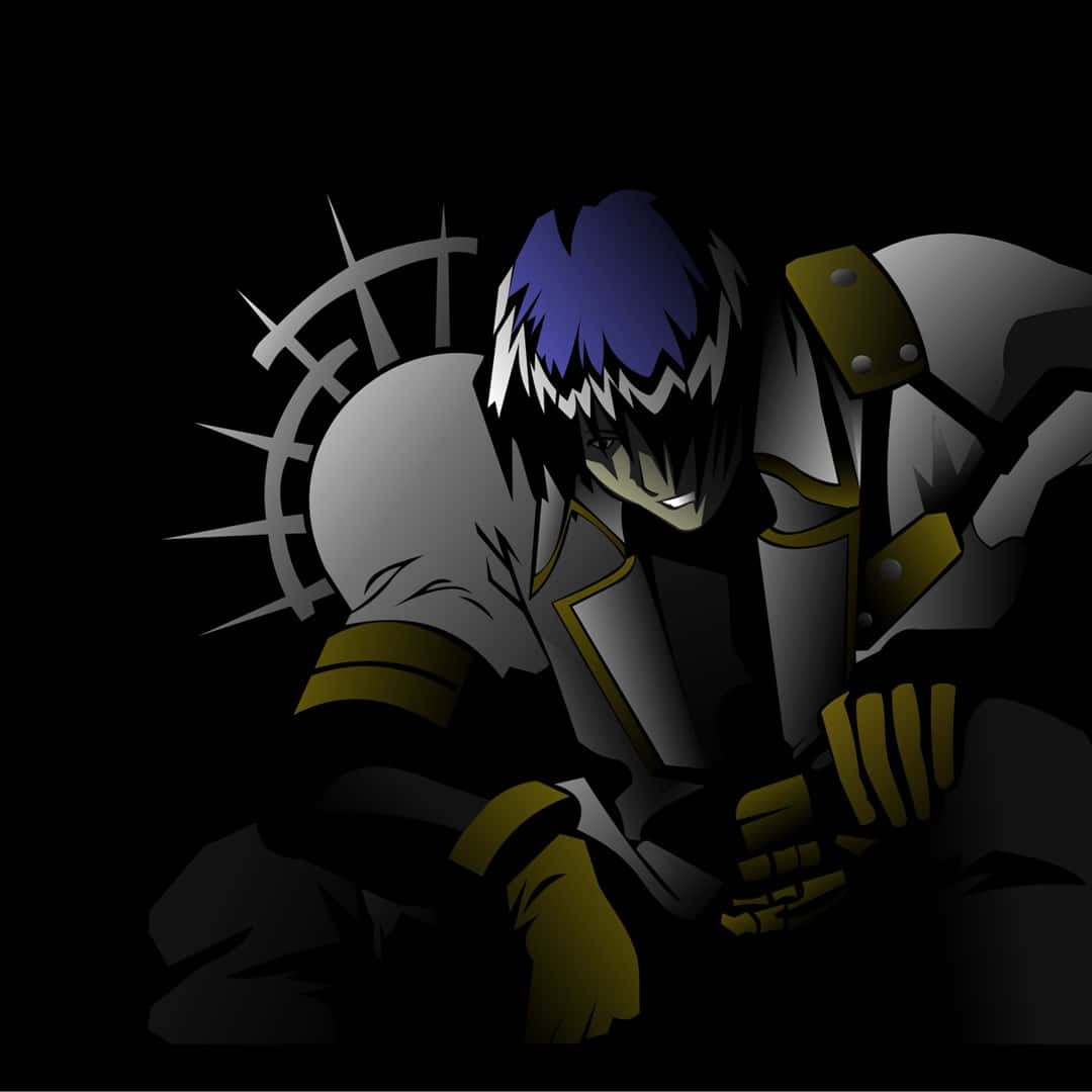 Legato Bluesummers, spiky blue hair, golden armor, SD Desktop Wallpaper